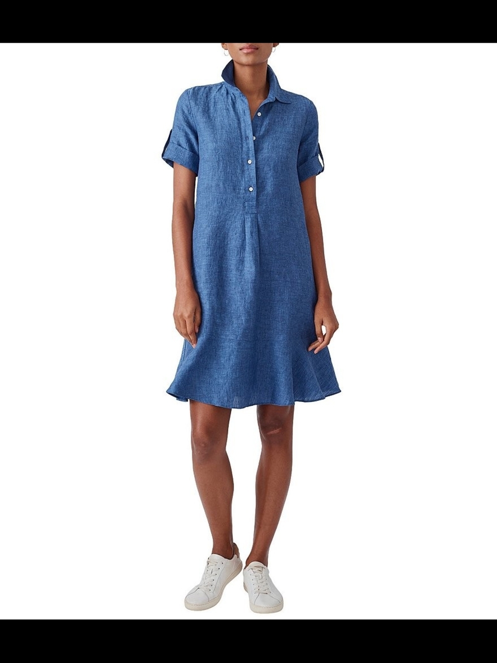 J. McLaughlin Light Coastal Blue Wellesley Linen Midi Shirt Dress XS - Picture 9 of 10